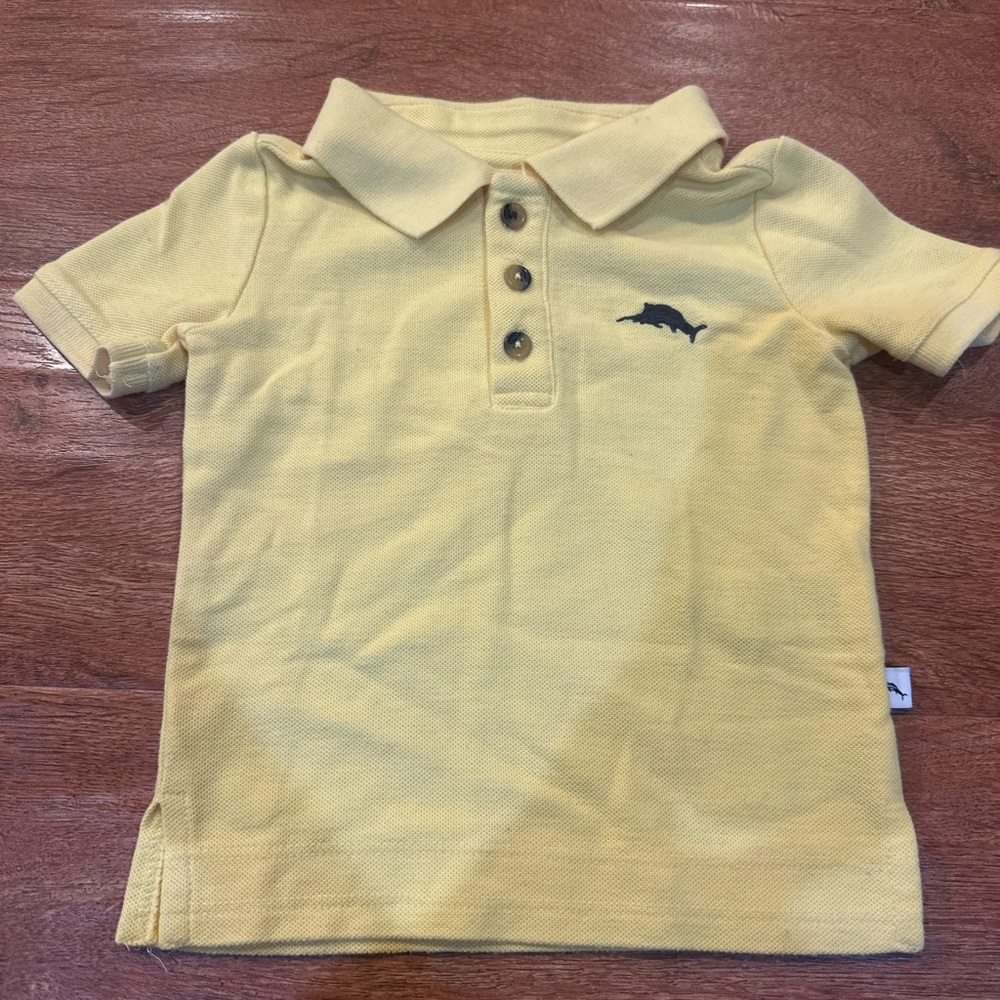 Tommy Bahama Yellow Kids Polo with Dolphin Emblem